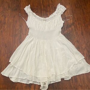 Urban outfitters white romper milkmaid dress